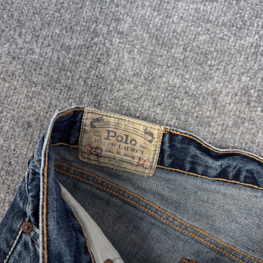 Polo Ralph Lauren Jeans Men 32x30 (FIT 34) Hampton Straight Distressed Denim‎ - Picture 9 of 14